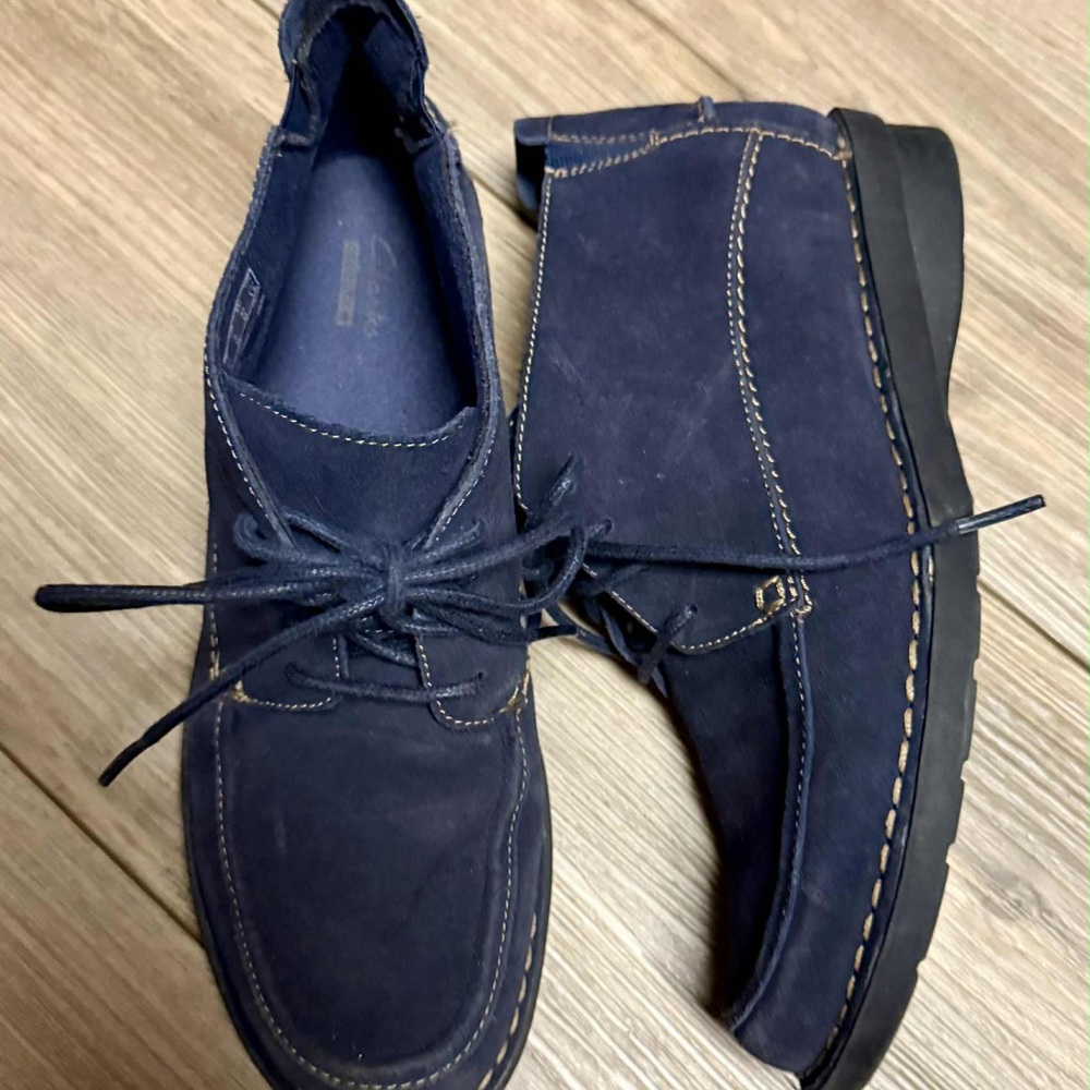 Clarks Navy Ankle Boots - Picture 5 of 9